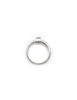 Best Sale Anillo plata dos bandas lisa y circonitas con lágrima color amatista - T.13 Anillos De Plata|Anillos
