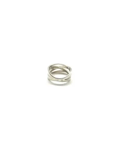 Best Anillo plata líneas cruzadas bolitas y circonitas Anillos De Plata|Anillos