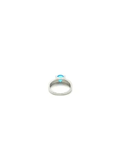 Best Anillo plata rodio circonita azul aguamarina Anillos De Plata|Anillos