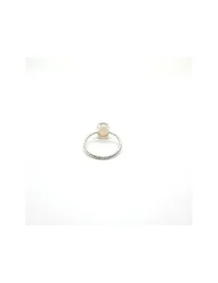 Cheap Anillo plata trenzado con piedra oval rosa en 4 garras Anillos De Plata|Anillos