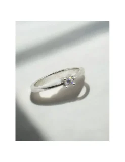 Online Anillo PLATINO 4 garras cuadrado brillante 0.09- T.12 Platino|Anillos Con Brillantes