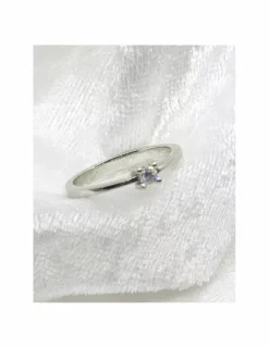 Outlet Anillo PLATINO 4 garras cuadrado diamante 0.10ct - T.14 Platino|Anillos Con Brillantes