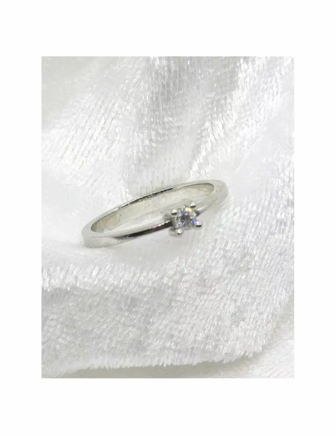 Outlet Anillo PLATINO 4 garras cuadrado diamante 0.10ct - T.14 Platino|Anillos Con Brillantes