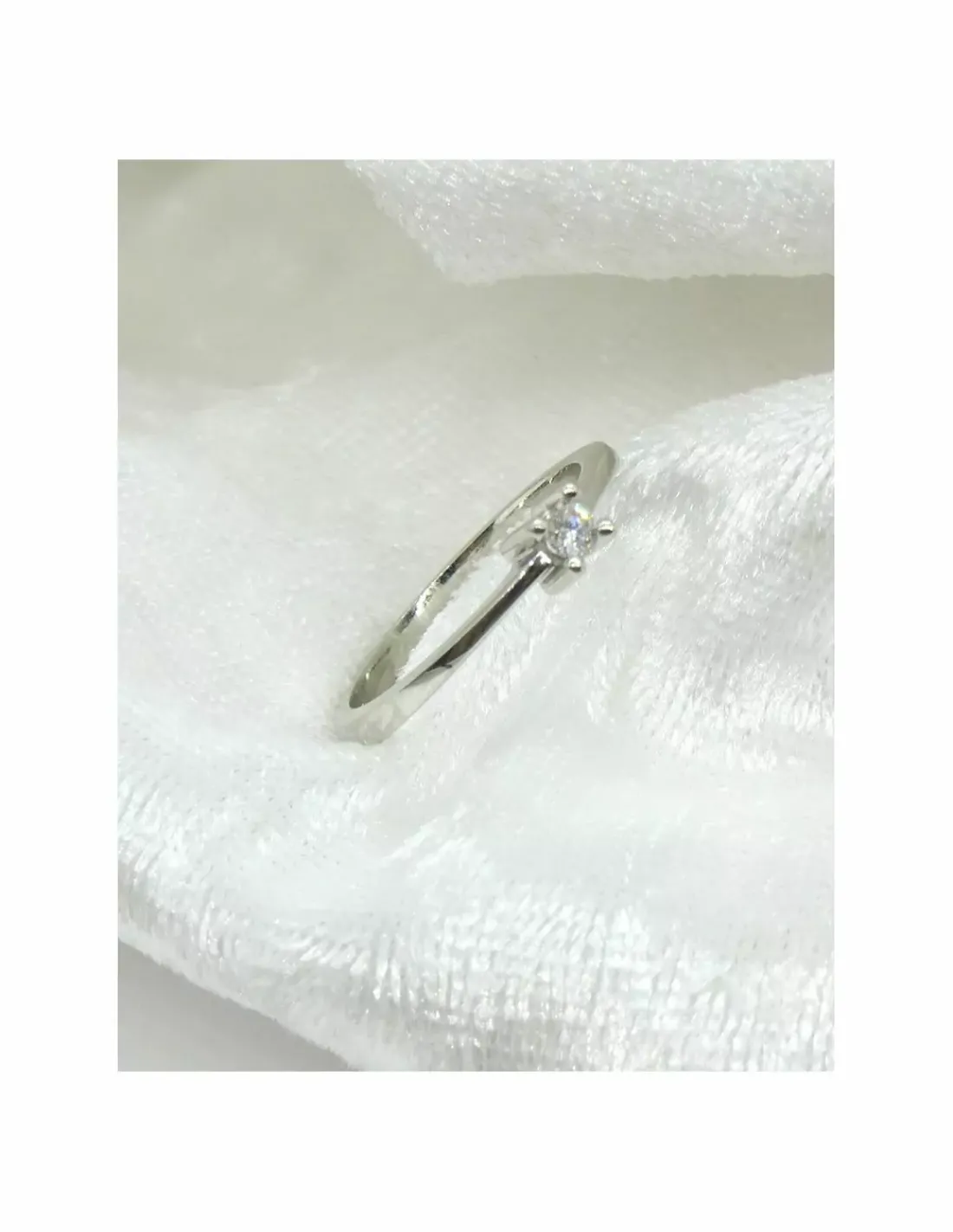 Outlet Anillo PLATINO 4 garras cuadrado diamante 0.10ct - T.14 Platino|Anillos Con Brillantes