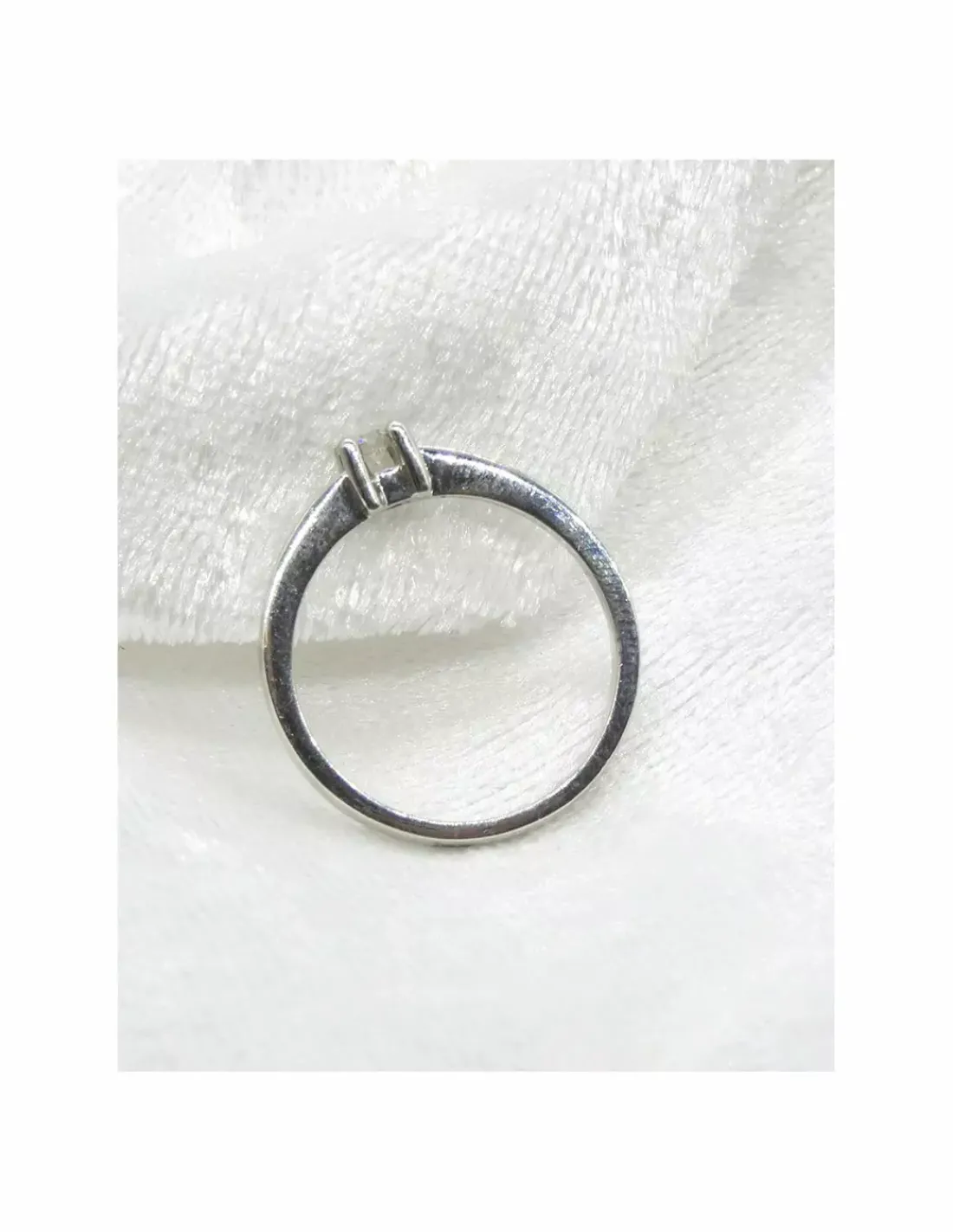 Outlet Anillo PLATINO 4 garras cuadrado diamante 0.10ct - T.14 Platino|Anillos Con Brillantes