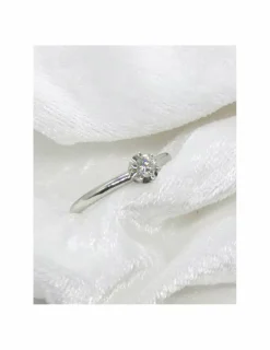 Best Sale Anillo PLATINO flor brillante 0.20ct - T.13 Platino|Anillos Con Brillantes