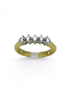 Sale Anillo quinteto en cuatro garras oro 18k - T. 16 Anillos De Oro|Anillos