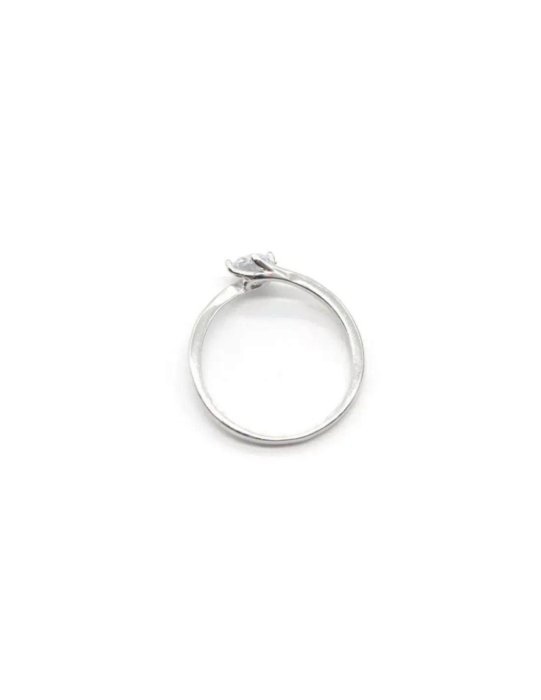 Discount Anillo solitario circonita 4 mm 4 garras ladeadas Plata de Ley Anillos De Plata|Anillos