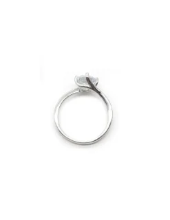 Fashion Anillo solitario circonita 7mm 4 garras ladeadas Plata de Ley Anillos De Plata|Anillos
