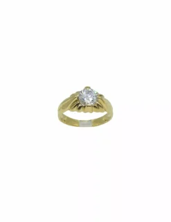 New Anillo solitario con circonita oro 18k - T.17 Anillos De Oro|Anillos