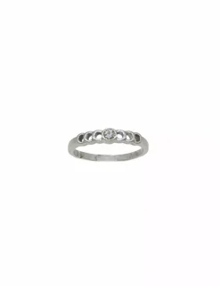 Cheap Anillo solitario con diamante y círculos oro blanco 18k - T.13 Anillos Con Brillantes|Anillos De Oro