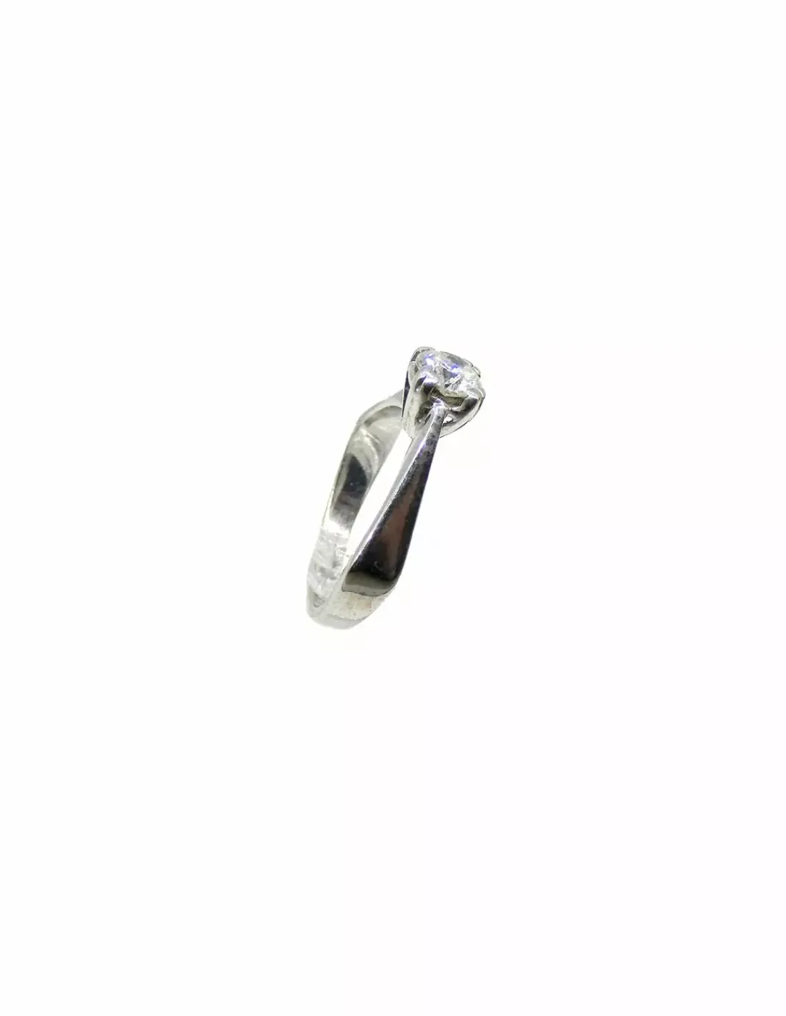 Online Anillo solitario con diamante cuatro garras oro blanco 18k - T.12 Anillos Con Brillantes|Anillos De Oro Blanco