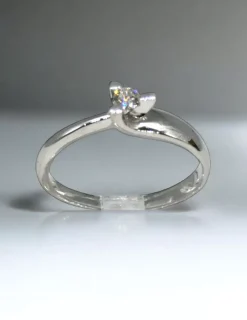 Fashion Anillo solitario de pedida con diamante en tres garras oro blanco 18k - T.12 Anillos Con Brillantes|Anillos De Oro Blanco