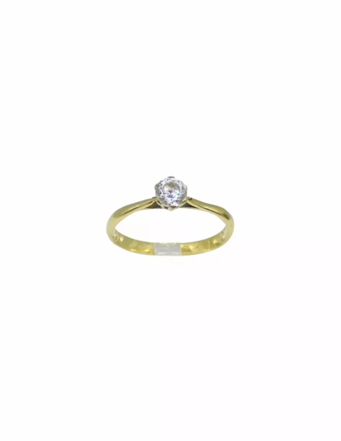 Online Anillo tipo solitario con circonita oro 18k - T.23 Anillos De Oro|Anillos