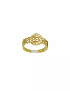 New Anillo tres filas bolitas con motivo circonitas oro 18k - T.16 Anillos De Oro|Anillos