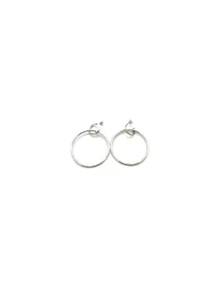 Best Sale Argolla presión con aro colgante plata rodiada - 47mm Aros De Plata