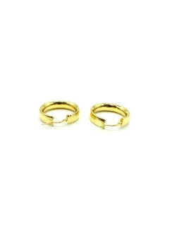 Store Aros plata chapados en oro 2,5 cm textura Aros De Plata