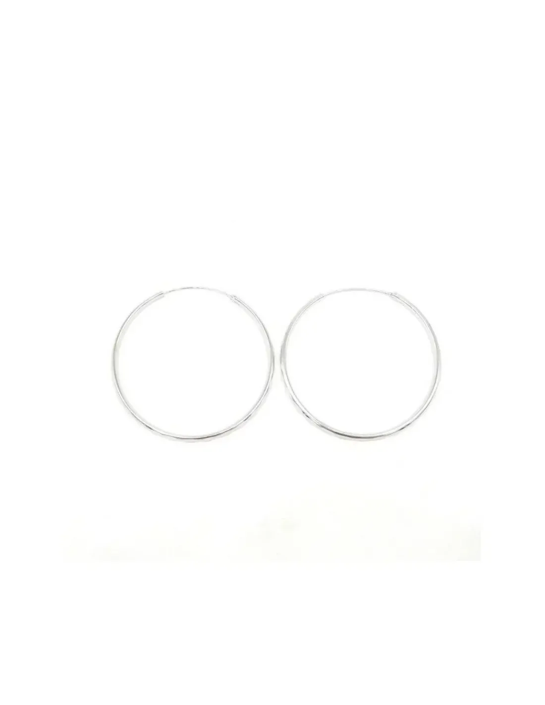 Best Aros plata de Ley rodiados tallados - 50mm Aros De Plata