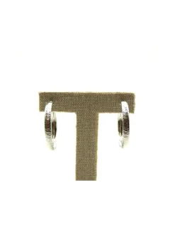 Cheap Aros plata rodiada textura 3cm Aros De Plata