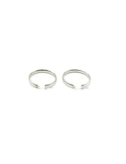 Cheap Aros plata rodiada textura 3cm Aros De Plata