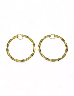 Sale Aros rizados brillo y mate oro 18k Aros De Oro