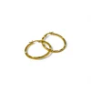 Clearance Aros tubo cuadrado tallado plata 925 chapada oro - 2x29mm Aros De Plata