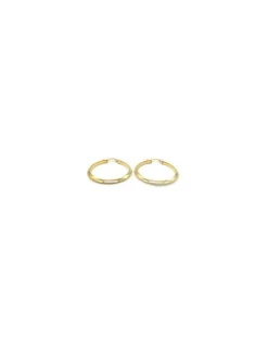 Outlet Aros tubo triangular plata chapada oro - 35 mm Aros De Plata