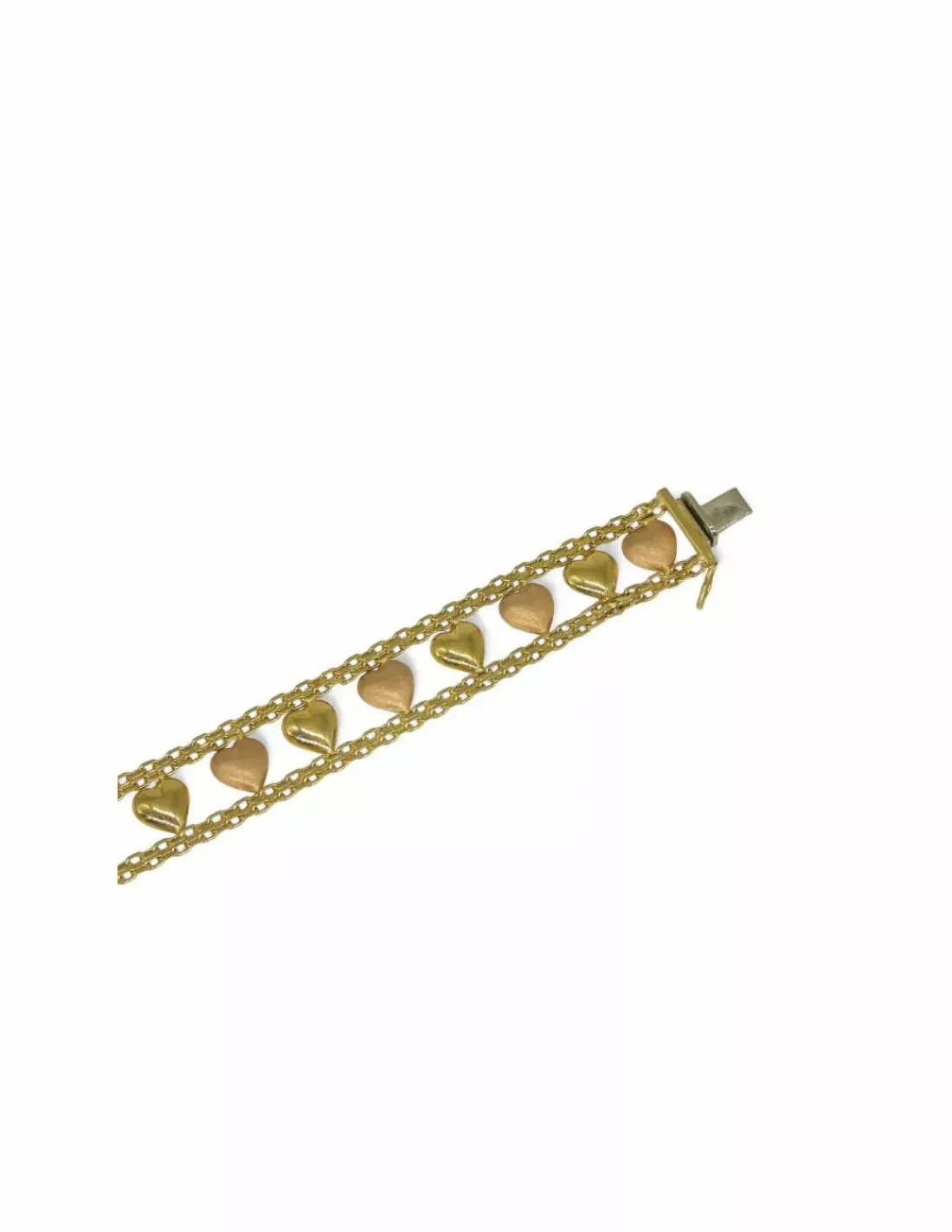 Cheap Brazalete corazones oro bicolor 18k - 16.5cm Pulseras De Plata|Pulseras De Oro