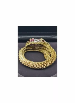 Online Brazalete dragón con rubíes y diamantes oro 18k Pulseras Con Brillantes|Pulseras De Plata
