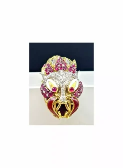 Online Brazalete dragón con rubíes y diamantes oro 18k Pulseras Con Brillantes|Pulseras De Plata