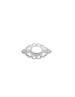 Cheap Broche plata de Ley envejecida con piedra ovalada blanca Más Joyas