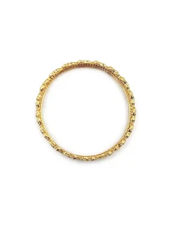Hot Caña estilo princesa con circonitas oro 18k - 21 cm Cañas|Pulseras De Plata