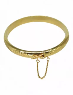 Shop Caña labrada cadena seguridad oro 18K - 6,1cm Cañas|Pulseras De Plata