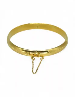 Flash Sale Caña labrada con cadena de seguridad oro 18k - 6cm Cañas|Pulseras De Oro