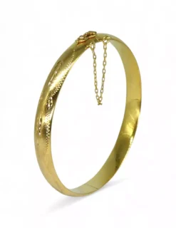 Clearance Caña labrada oro 18k - 6.5cm Cañas|Pulseras De Plata