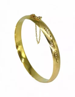 Clearance Caña labrada oro 18k - 6.5cm Cañas|Pulseras De Plata