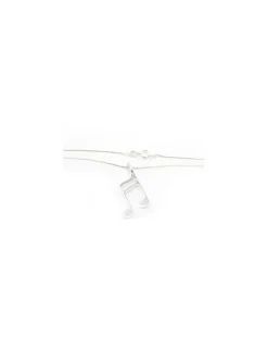 Outlet Cadena con colgante liso nota musical corchea plata - 40cm Gargantillas De Plata