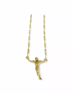 Cheap Cadena de clavos con Cristo Dalí oro 18k - 48cm Cadenas De Oro|Colgante De Cristo