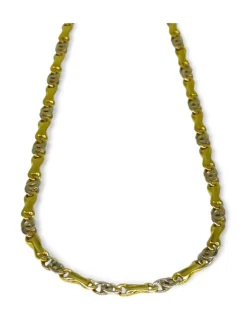 Discount Cadena italiana plana oro bicolor 18k - 60x0.4cm Cadenas De Oro