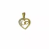 Best Sale Colgante corazón doble alianza circonitas oro 18k Colgante De Corazones
