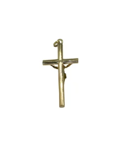 Sale Colgante cruz con cristo redonda oro 18k Crucifijo
