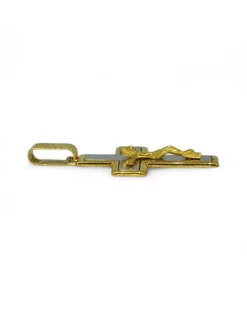 Cheap Colgante cruz plana cuadrada con cristo oro bicolor 18k Crucifijo