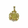Outlet Colgante madre e hijo tres circonitas oro 18k Colgante De Corazones