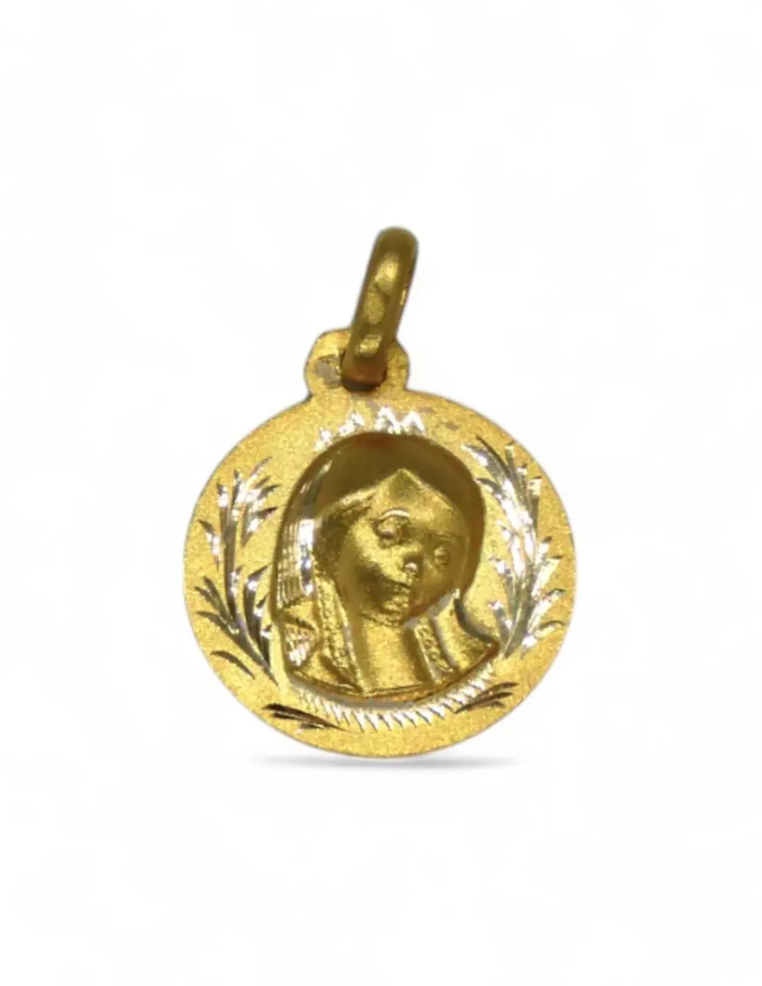 Outlet Colgante medalla Virgen niña labrada oro 18k Medalla De La Virgen|Colgante Con La Virgen