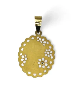 Flash Sale Colgante medalla virgen niña calada oro bicolor 18k Medalla De La Virgen|Colgante Con La Virgen