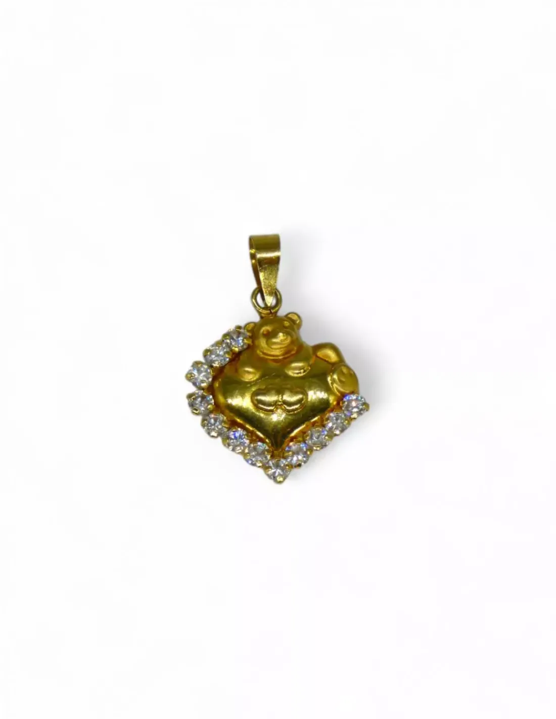 Shop Colgante oso corazón con circonitas oro 18k Colgante De Animales|Colgante De Corazones