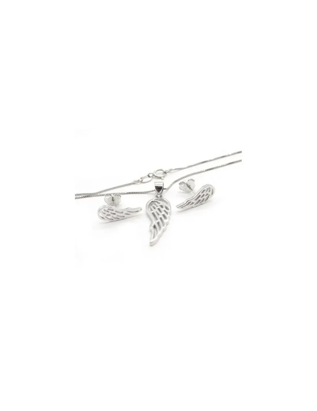 Fashion Conjunto gargantilla y pendientes alas plata 925 rodio Gargantillas De Plata|Pendientes De Plata