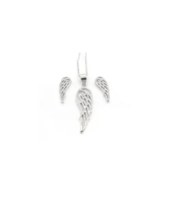 Fashion Conjunto gargantilla y pendientes alas plata 925 rodio Gargantillas De Plata|Pendientes De Plata