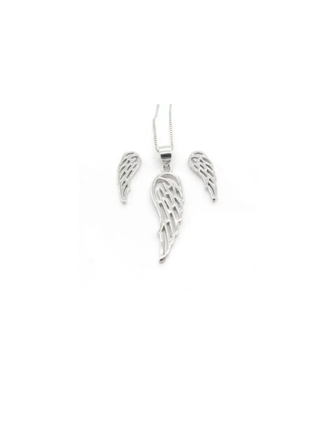 Fashion Conjunto gargantilla y pendientes alas plata 925 rodio Gargantillas De Plata|Pendientes De Plata
