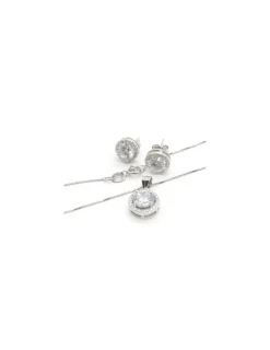 Outlet Conjunto gargantilla y pendientes plata circonitas fantasía - 45cm Gargantillas De Plata|Pendientes De Plata